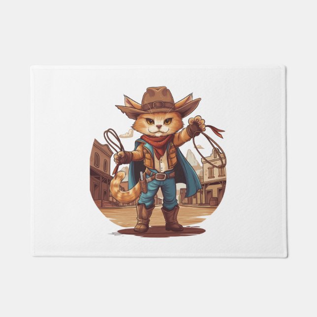Cowboy Cat Doormat (Front)