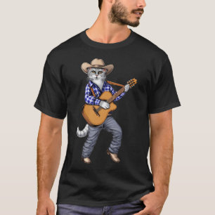 Cowboy Cat Guitar Player T-Shirt