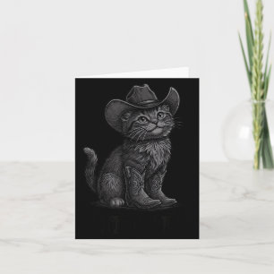 Cowboy Cat Kitty Up Vintage Western Cat  Card