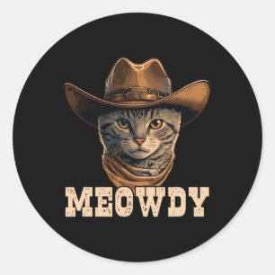 Cowboy Cat Meowdy 1 Classic Round Sticker