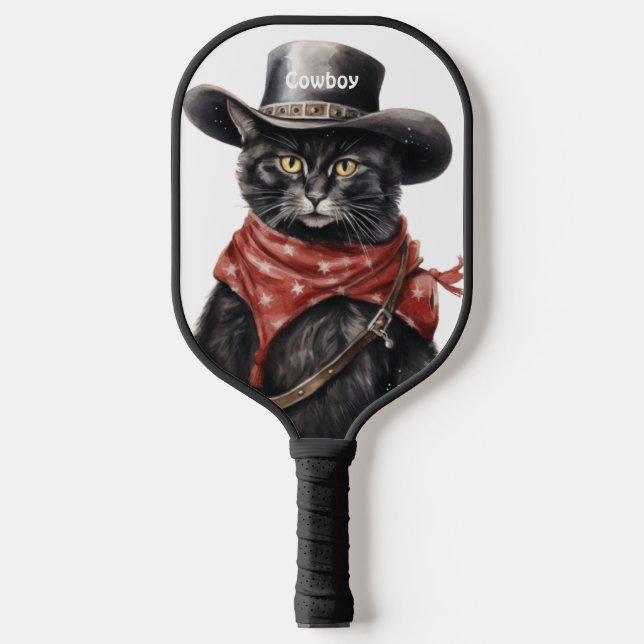 Cowboy Cat Pickleball Paddle (Front)