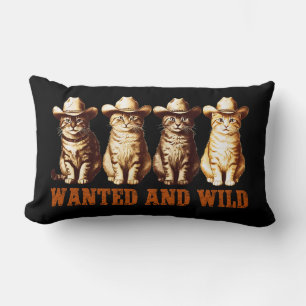 Cowboy Cats Wild Western Kitty Graphic, Lumbar Pillow