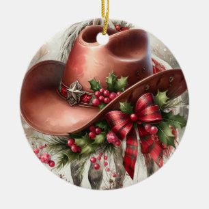 Cowboy ceramic ornament