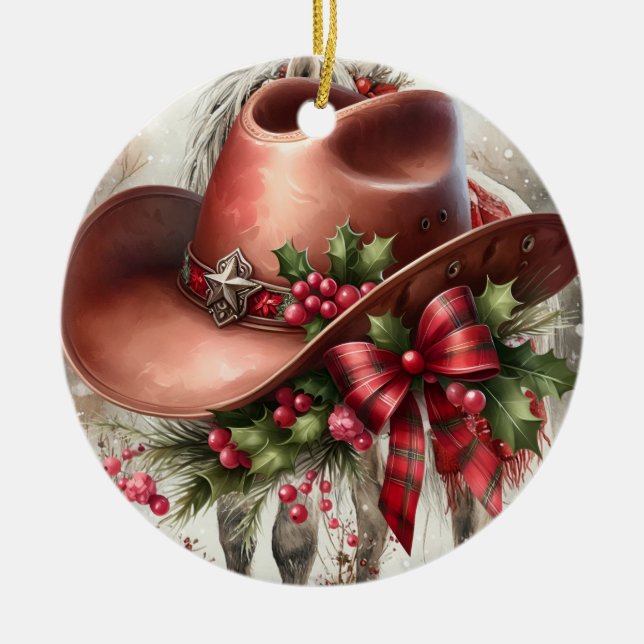 Cowboy  ceramic ornament (Front)