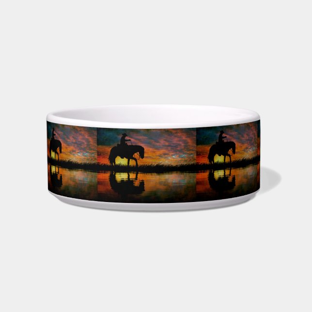 Cowboy Ceramic Pet Bowl (Front)