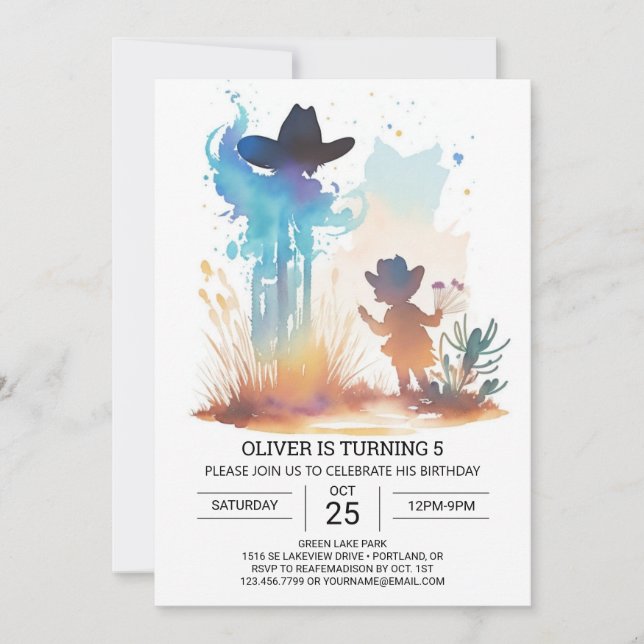 Cowboy Chic Custom Birthday Invitation (Front)