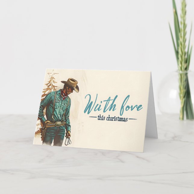 Cowboy Christmas Charm Holiday Card (Front)