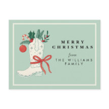 Cowboy Christmas Holiday Postcard Greeting