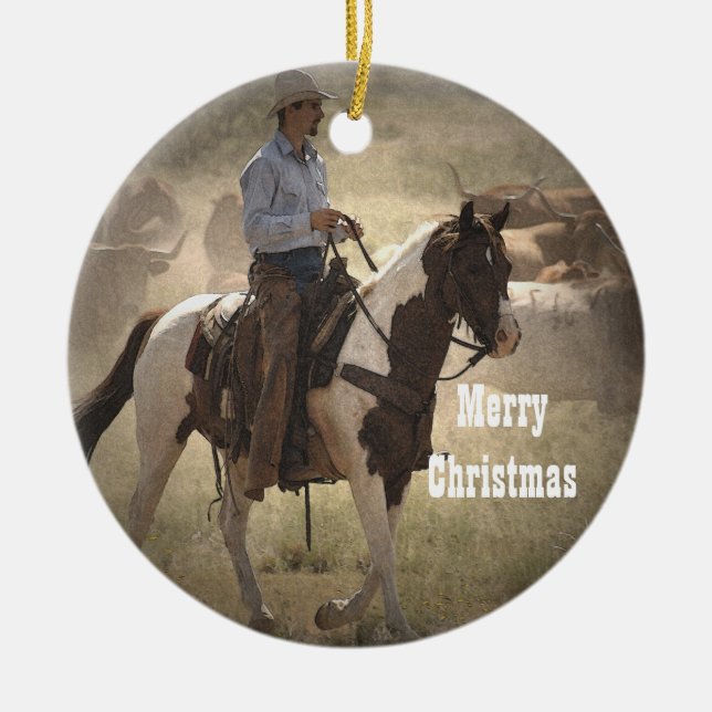 Cowboy Christmas Ornament (Front)