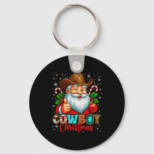 Cowboy Christmas Santa Pajamas Xmas Men Boy Kids O Keychain