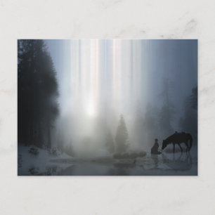 Cowboy Christmas with Horse Postcard