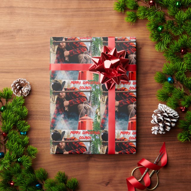 Cowboy Christmas  Wrapping Paper (Holiday Gift)
