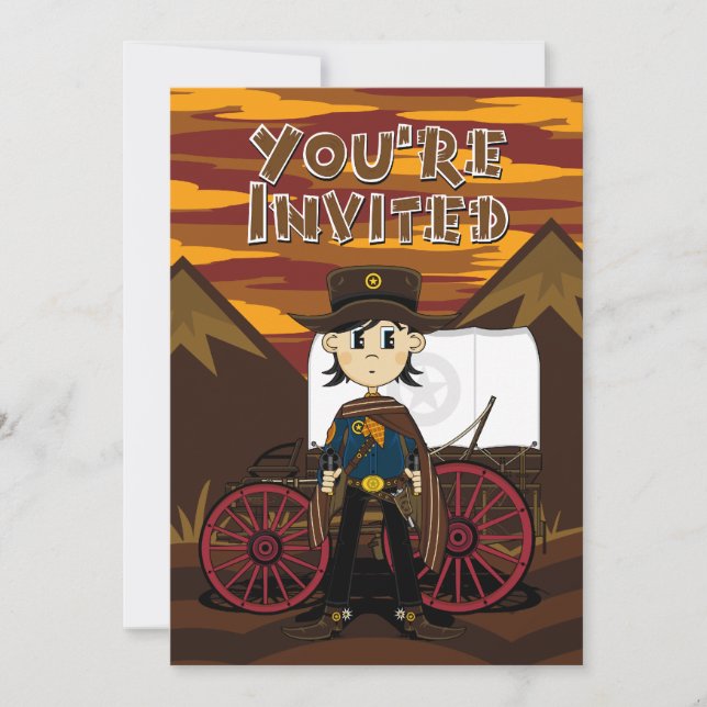 Cowboy & Chuck Wagon Party Invite (Front)