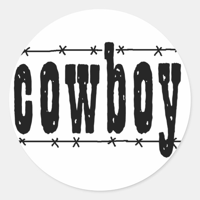 Cowboy Classic Round Sticker (Front)