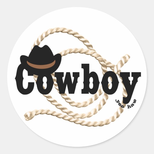 cowboy classic round sticker (Front)