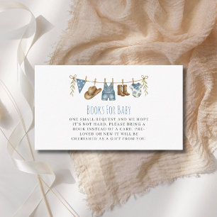 Cowboy Clothesline Baby Shower Books For Baby  Enclosure Card