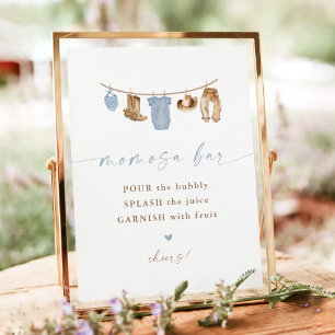 Cowboy Clothesline Baby Shower Momosa Bar Sign