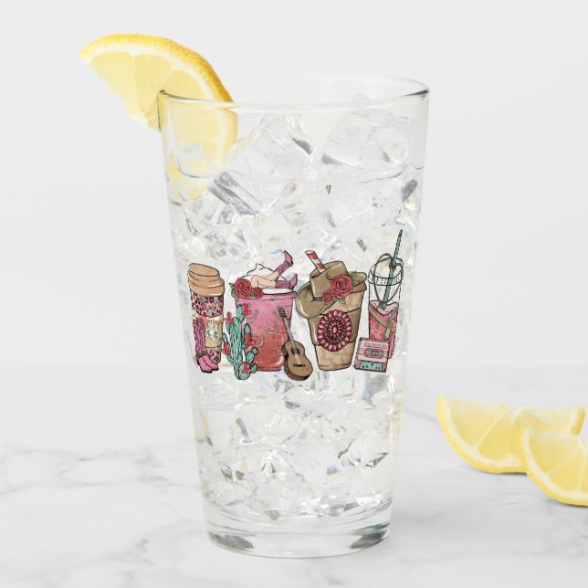 Cowboy Coffee Time Glass (Front Ice)