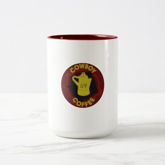 Cowboy Coffee Up Two-Tone Coffee Mug (Center)