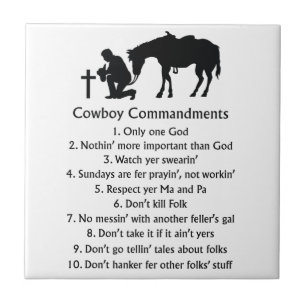 Cowboy Commandments Tile