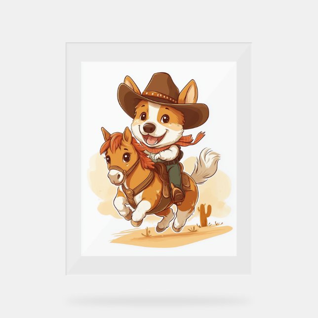 Cowboy Corgi - Western Rodeo Chien (Recto)