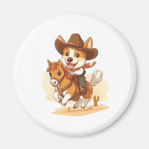 Cowboy Corgi � Western Rodeo Dog Magnet