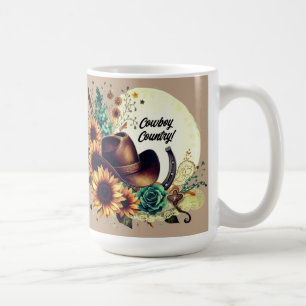 Cowboy Country Rustic Sunflower and Cowboy Hat Mug