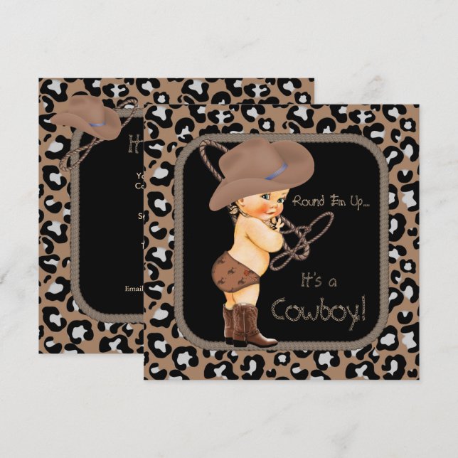 Cowboy Country Western Baby Shower Invitation (Front/Back)