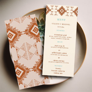 Cowboy Country Western Desert Terracotta Wedding Menu