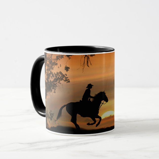 Cowboy Country Western Riding Horse Mug (Front Left)