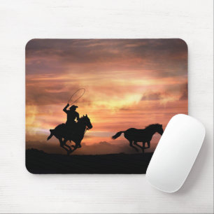 Cowboy Country Western Rodeo Roping  Mouse Pad