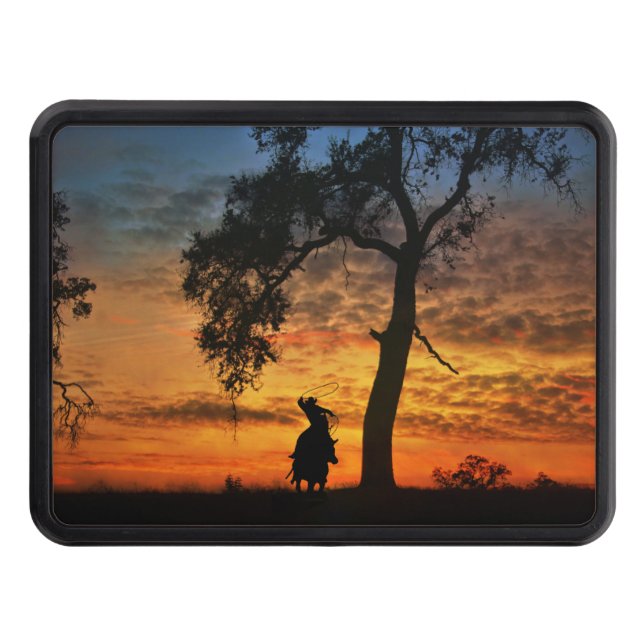 Cowboy Country Western Roping and Horse Trailer Hitch Cover (Front)