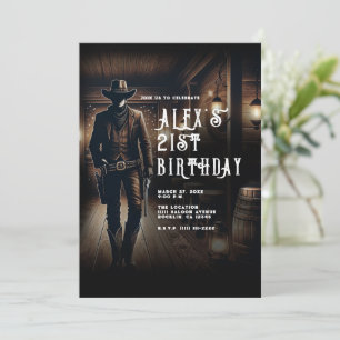 Cowboy Country Western Saloon Birthday Party Invitation