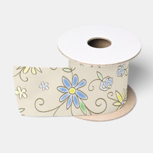 Cowboy Country Western Theme Blue Baby Shower Satin Ribbon