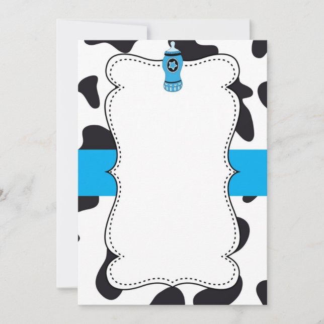 Cowboy cow animal print babyshower invitation (Front)