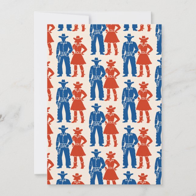 Cowboy & Cowgirl Americana Invitation (Front)