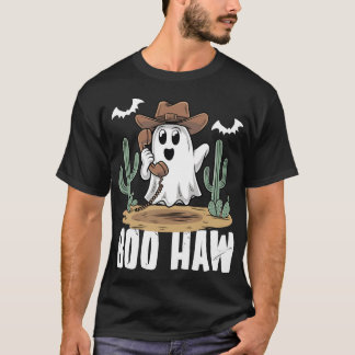Cowboy Cowgirl BooHaw Retro Western Ghost T-Shirt