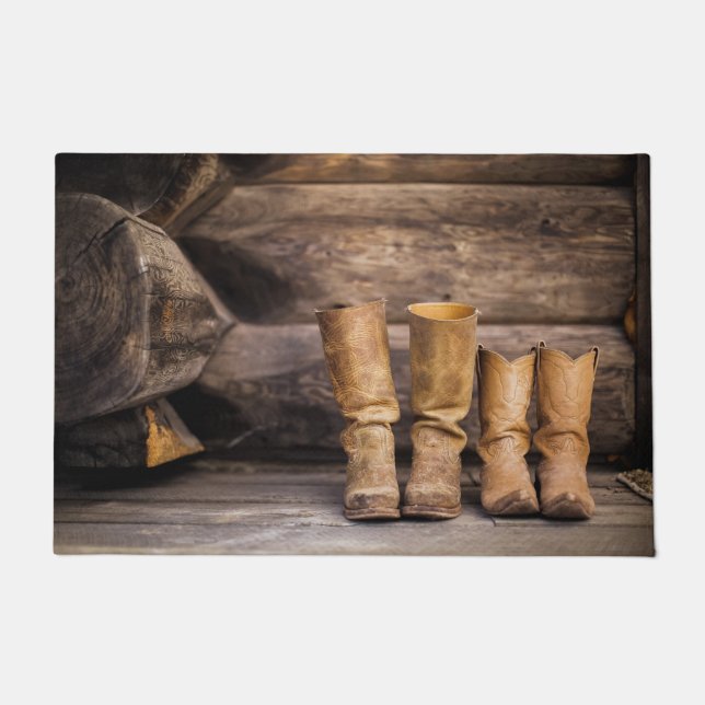 Cowboy & Cowgirl Boots Doormat (Front)