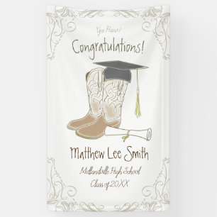 Cowboy Cowgirl Graduation Country Western Party Banner