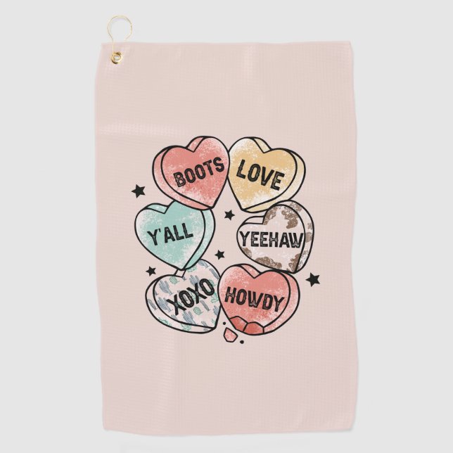 Cowboy & Cowgirl Love | Western-Themed Golf Towel (Front)