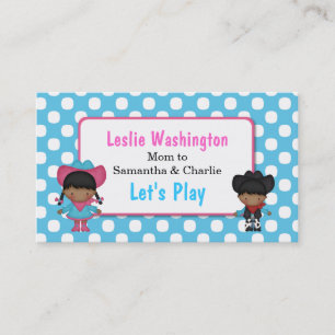 Cowboy & Cowgirl Play Date Card