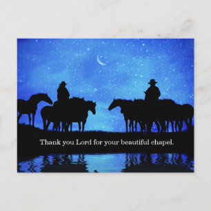 Cowboy Cowgirl Wranglers and Horses Holiday Postcard