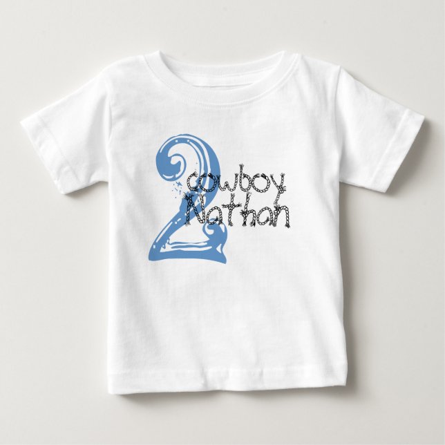 Cowboy  Customizable 2nd Birthday Tshirt (Front)