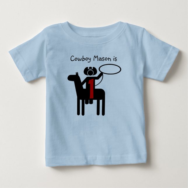 Cowboy Customizable Birthday T-shirt (Front)