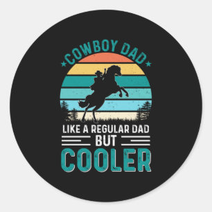 Cowboy Dad Classic Round Sticker