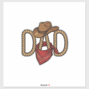 Cowboy Dad Rope Hat Bandana Vintage Engraving Desi