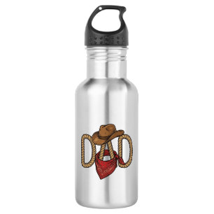 Cowboy Dad Rope Hat Bandana Vintage Engraving Desi 532 Ml Water Bottle