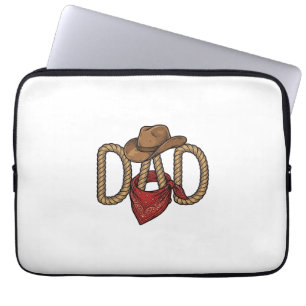 Cowboy Dad Rope Hat Bandana Vintage Engraving Desi Laptop Sleeve