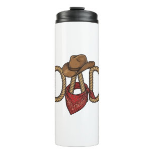 Cowboy Dad Rope Hat Bandana Vintage Engraving Desi Thermal Tumbler