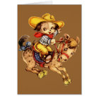 Cowboy de chiot sur son cheval